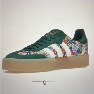 Adidas Green Floral Sambae Liberty London Collegiate Pattern Sneakers